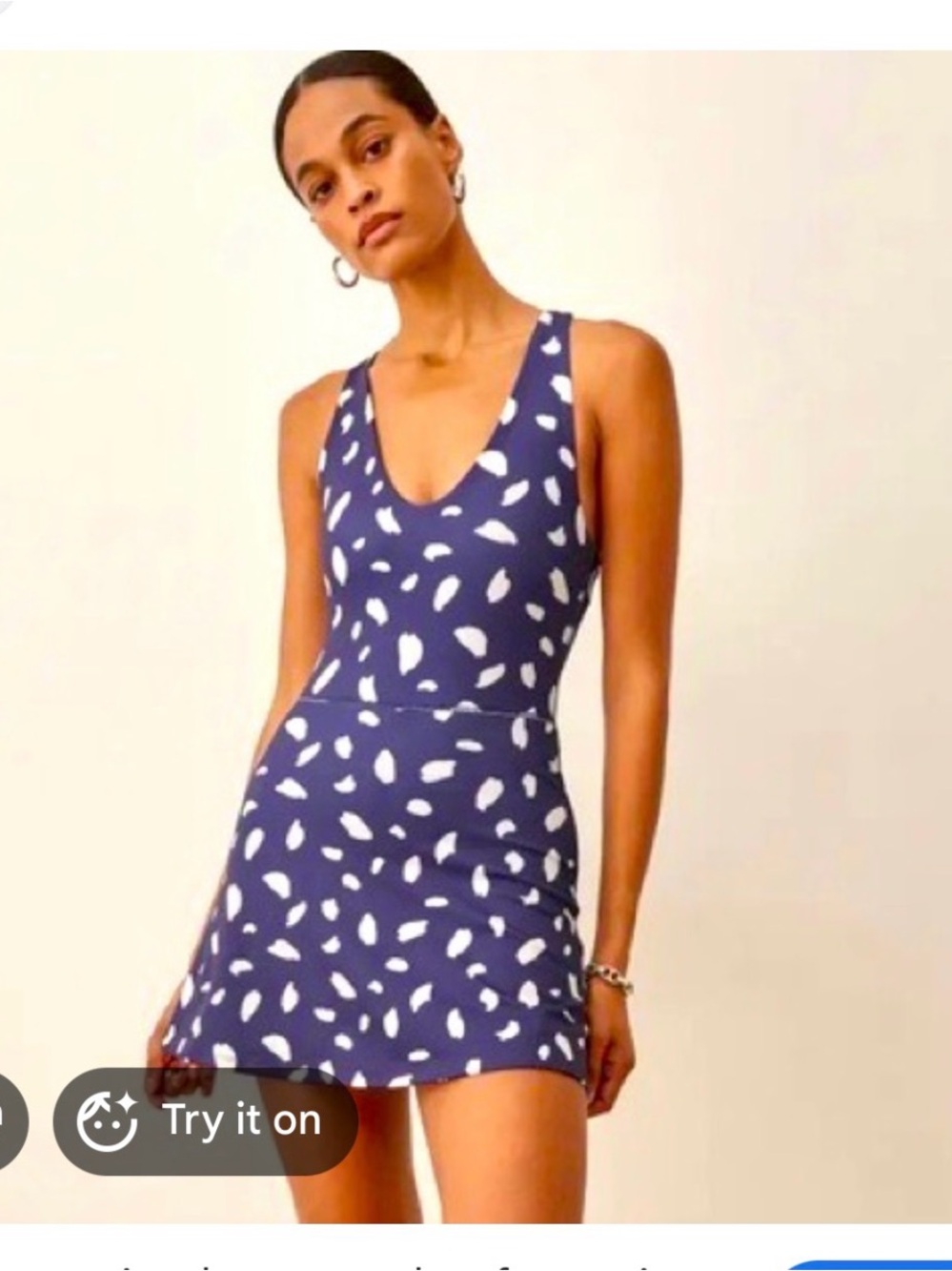 Reformation EcoMove Navy Blue Splatter Exercise Dress - Medium